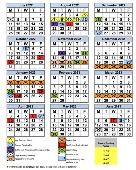 Calendar School Year 2023.